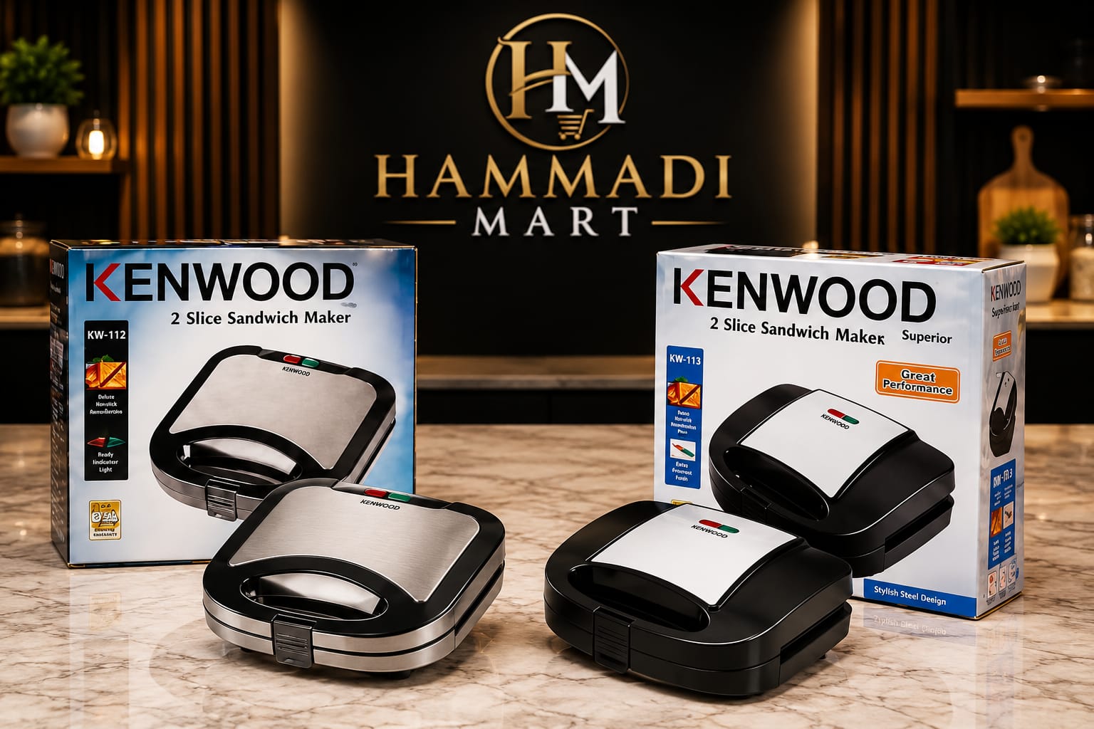 Kenwood 2 Slice Sandwich Makers Model (KW-112 & KW-113 Superior)