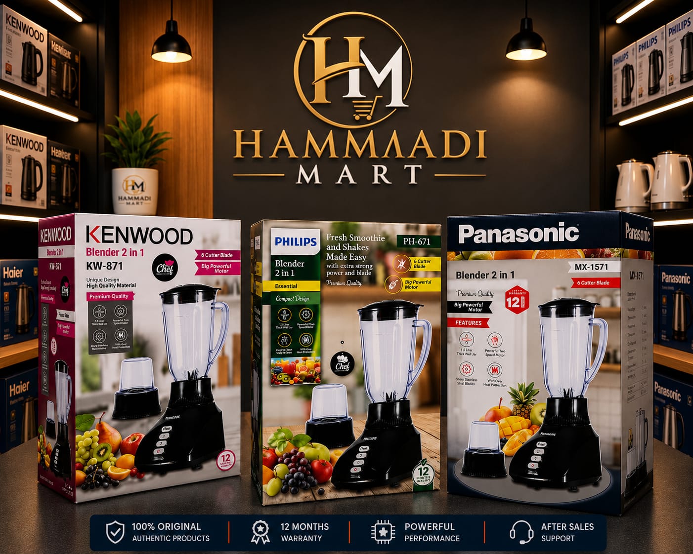 Kenwood, Philips & Panasonic 2-in-1 Blenders | Hammadi Mart