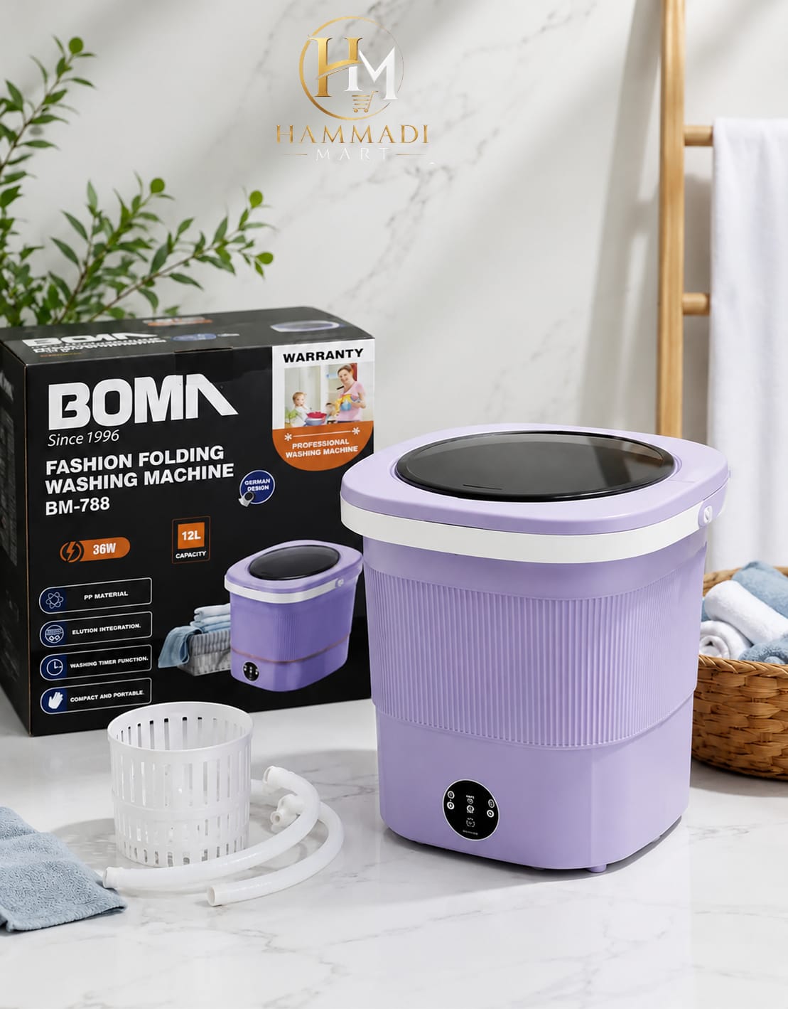 BOMA BM-788 Folding Washing Machine (12L)